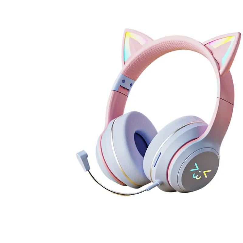 Cat Ear Bluetooth Headset Led - Kabellose Bluetooth-Kopfhörer mit Katzenohren, LED-beleuchtetes Gaming-Headset