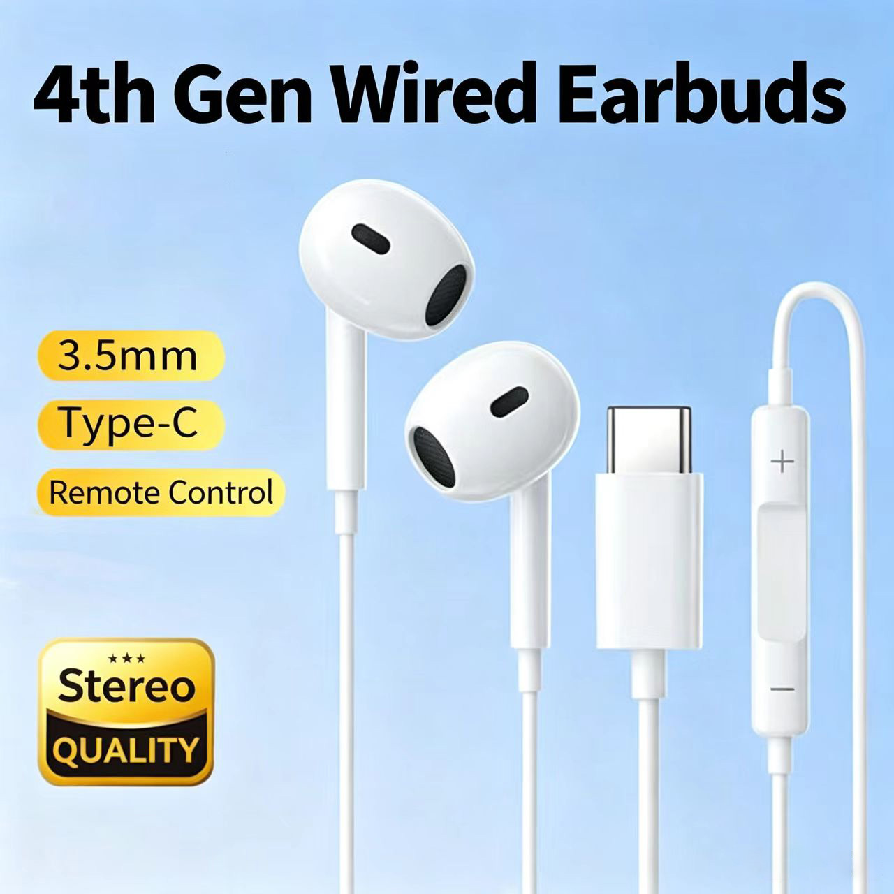 Type C Wired Earphones With Mic - Kabelgebundener Halb-In-Ear-Kopfhörer Typ-C & 3,5-mm-Klinkenstecker mit