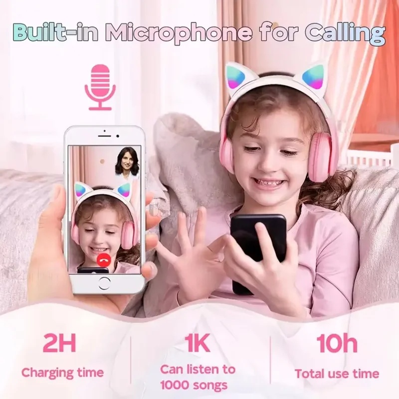 T28 Kabellose Bluetooth-Kopfhö – Cat Ear Bluetooth Headset Led Bewertung und Preis