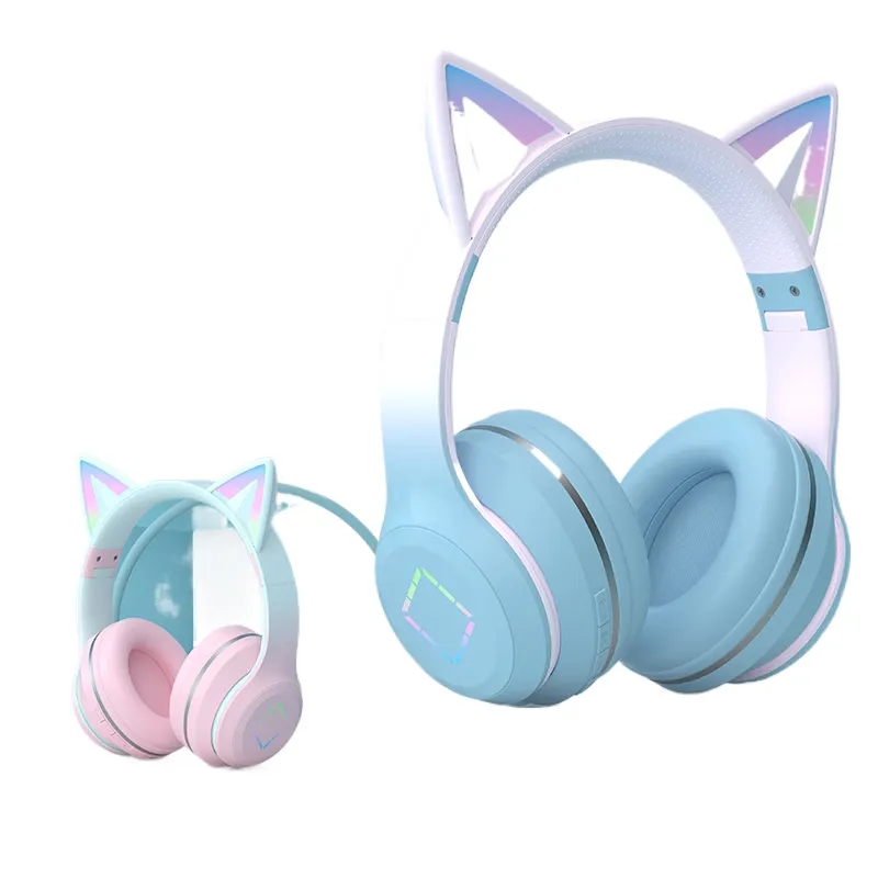 Kabellose Bluetooth-Kopfhörer  – Cat Ear Bluetooth Headset Led Bewertung und Preis